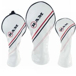 Ram FX Golf Club Headcovers For Driver, Woods, White (1-3-5)