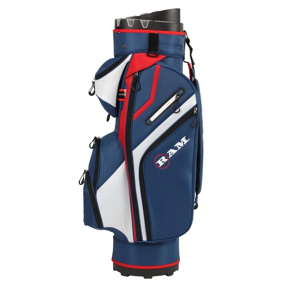 Ram Golf Premium Cart Bag With 14 Way Molded Organizer Divider Top - USA Flag 5 Ram Golf Premium Cart Bag With 14 Way Molded Organizer Divider Top - USA Flag - Image 3