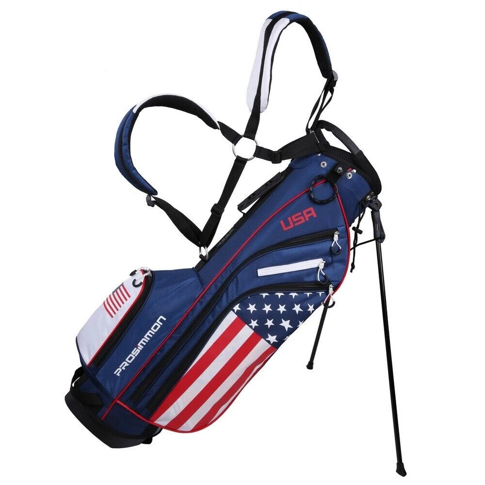 Prosimmon Golf DRK 7" Lightweight Golf Stand Bag With Dual Straps - USA Flag 3 Prosimmon Golf DRK 7" Lightweight Golf Stand Bag With Dual Straps - USA Flag