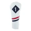 Ram Golf Premium Vintage Style PU Leather Headcovers, Retro White, Driver