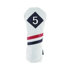 Ram Golf Premium Vintage Style PU Leather Headcovers, Retro White, 5 Wood