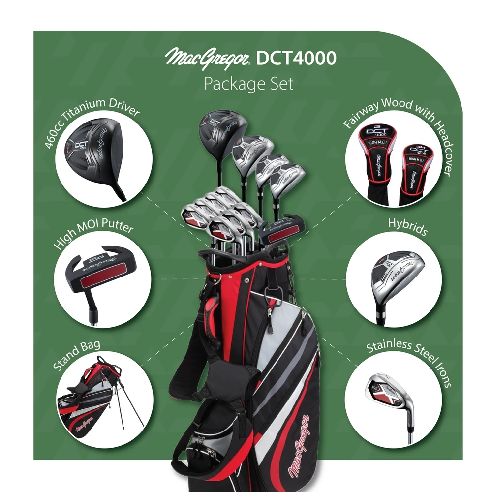 MacGregor Golf DCT4000 Golf Clubs Set With Bag, Mens Right Hand (12 Clubs / 16 Pieces) - Image 2