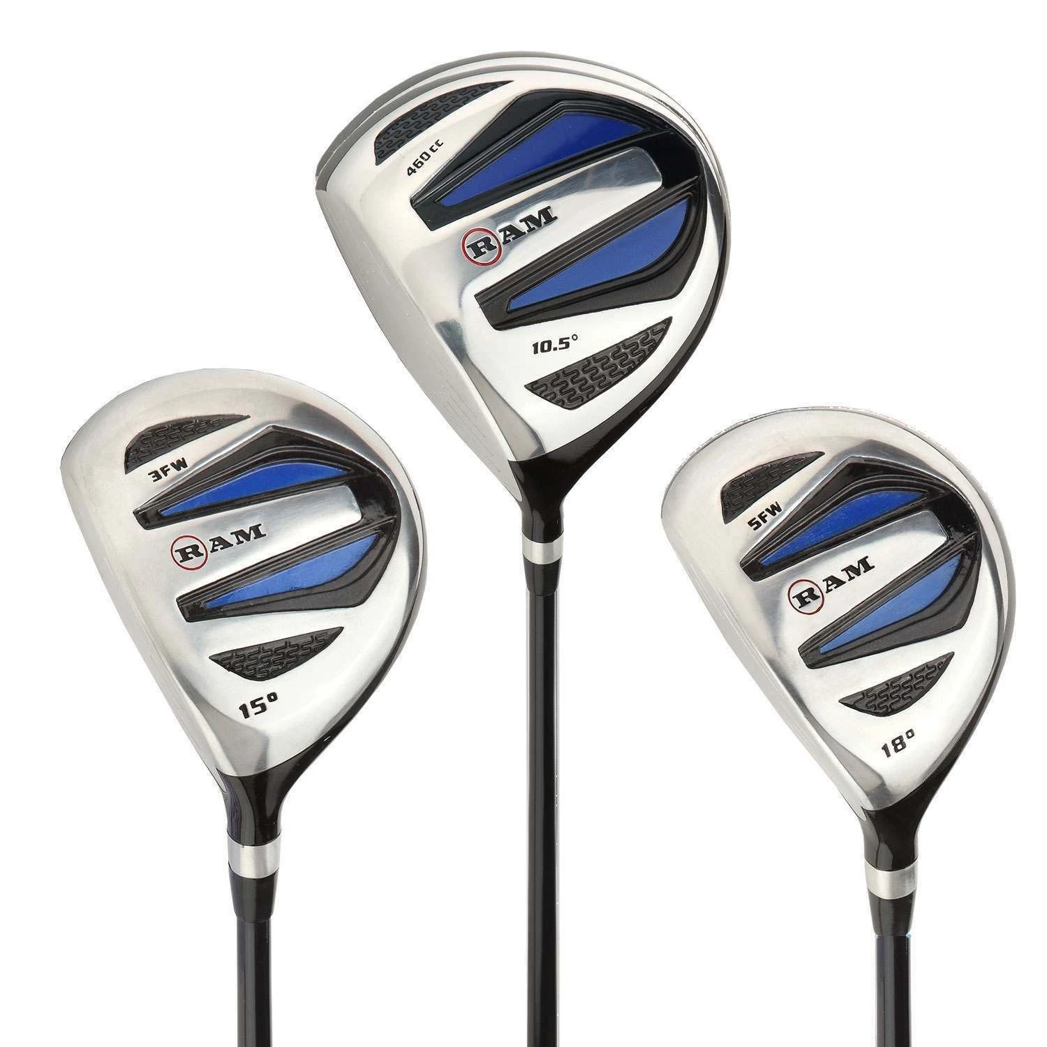 Ram Golf EZ3 Mens Wood Set - Graphite Driver, 3 & 5 Wood Lefty - W/ Headcovers 3 Ram Golf EZ3 Mens Wood Set - Graphite Driver, 3 & 5 Wood Lefty - W/ Headcovers