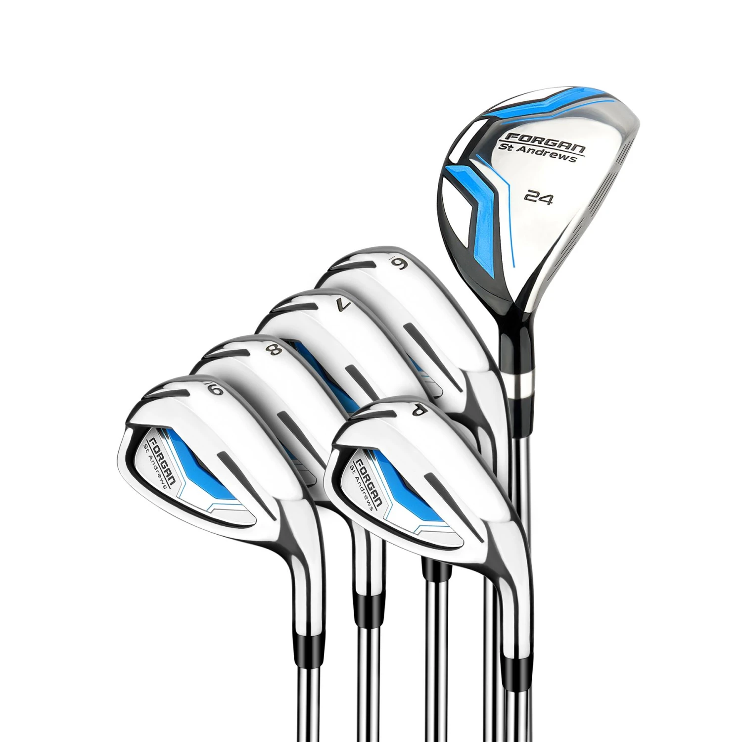 Forgan Of St Andrews F200 Iron Set With Hybrid, Mens Left Hand, Steel Shafts 3 Forgan Of St Andrews F200 Iron Set With Hybrid, Mens Left Hand, Steel Shafts